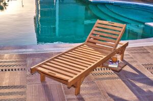 Simay Kendinden Sehpalı Ahşap Şezlong  ROY009