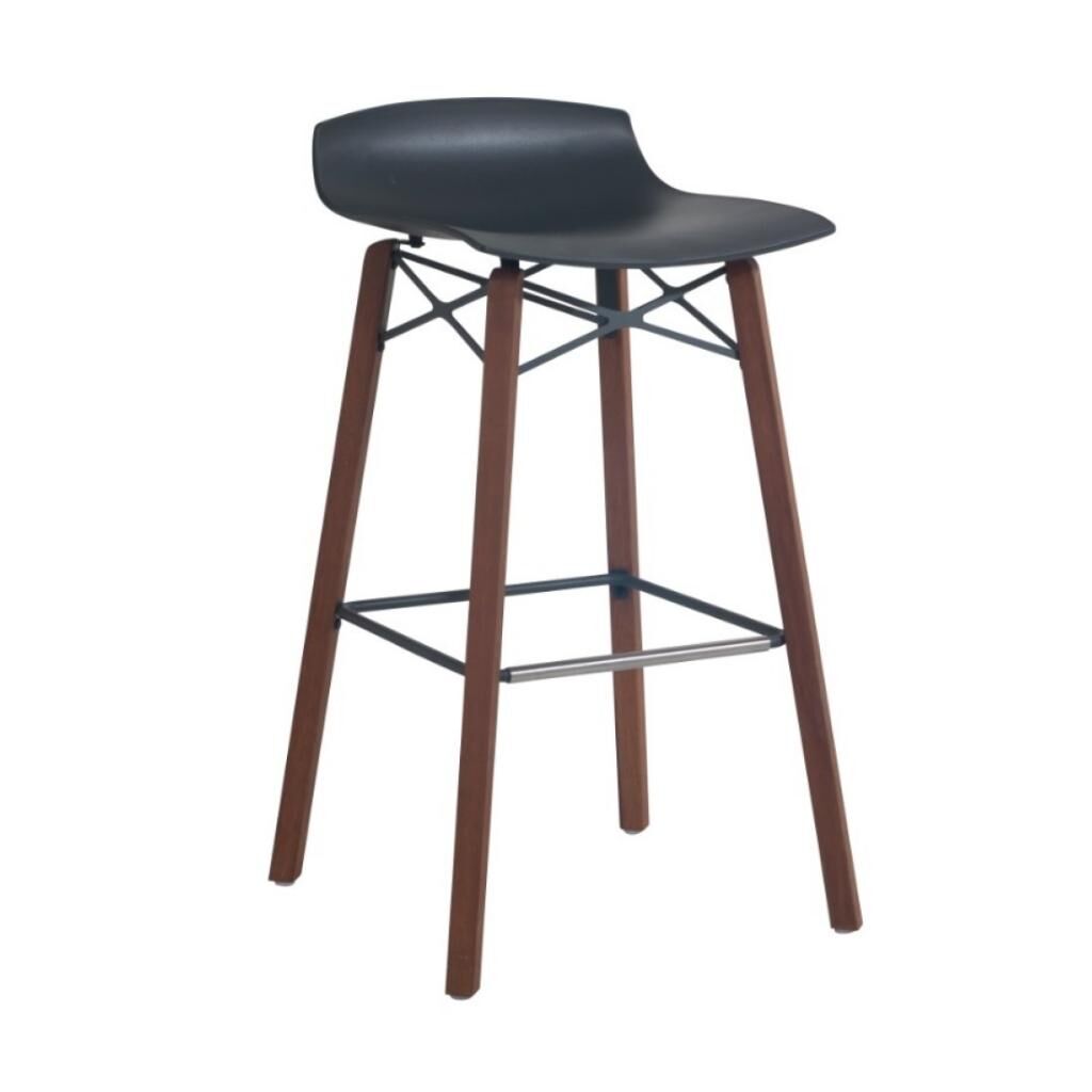 X-treme BSS Wox Pro (iroko) Antrasit - Iroko Ahşap Ayaklı Bar Taburesi PPT1631