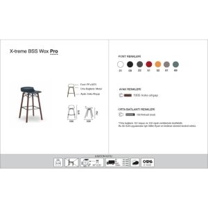 X-treme BSS Wox Pro (iroko) Antrasit - Iroko Ahşap Ayaklı Bar Taburesi PPT1631