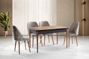 Aras Masa Sandalye Takımı Atlantik Çam - Antrasit TN0640