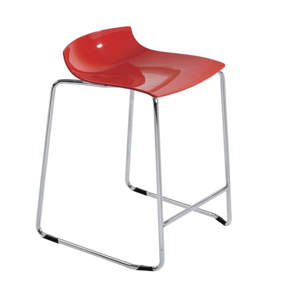 X-treme Sled Solid Kırmızı - Krom Kaplama Bar Taburesi PPT1639