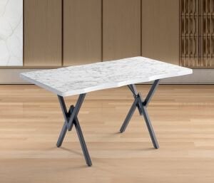 Kütük 4 Sandalyeli Masa Takımı Beyaz Mermer TN0643