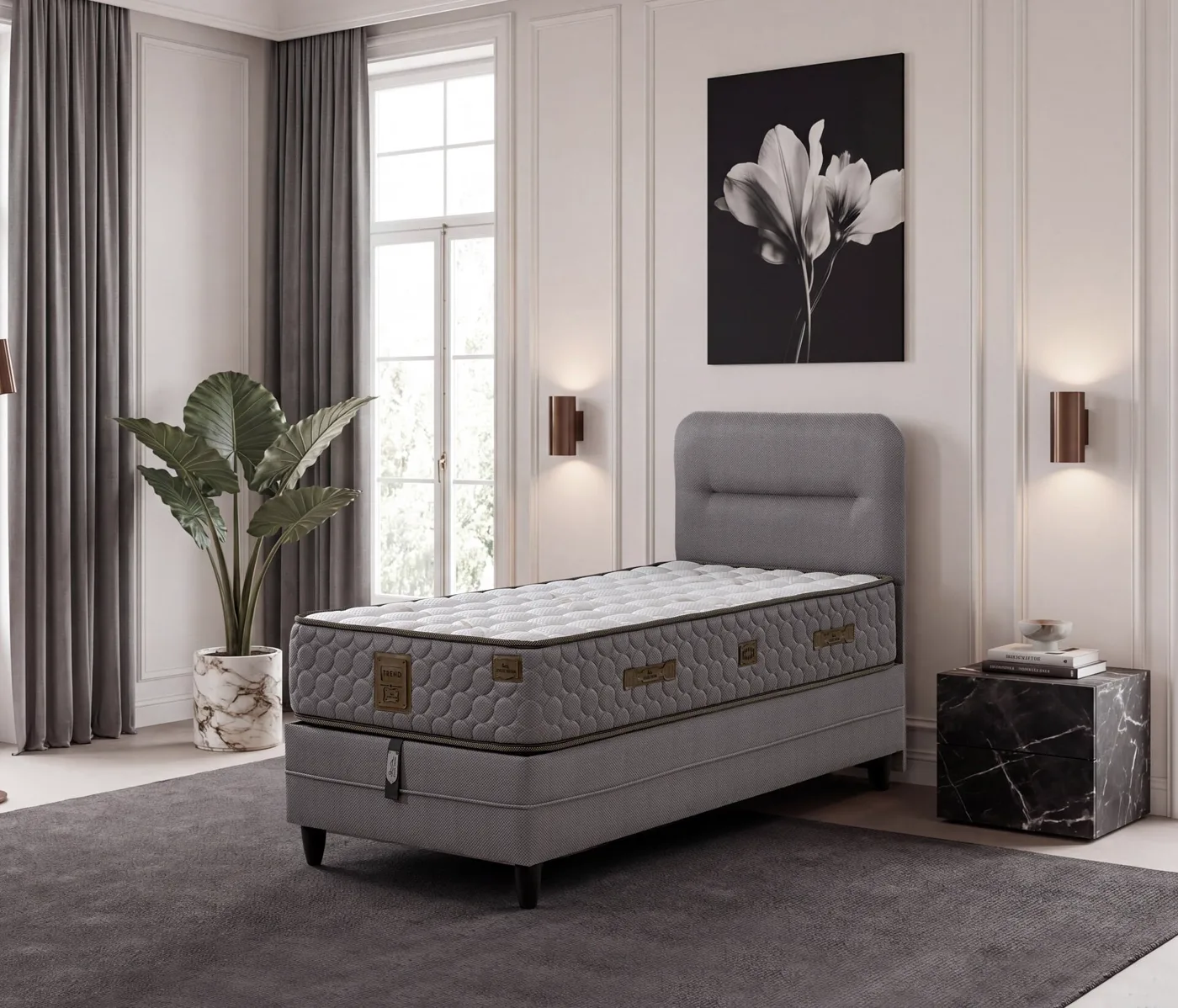 Simba 100x200 Tek Kişilik Yatak, Baza, Başlık Seti