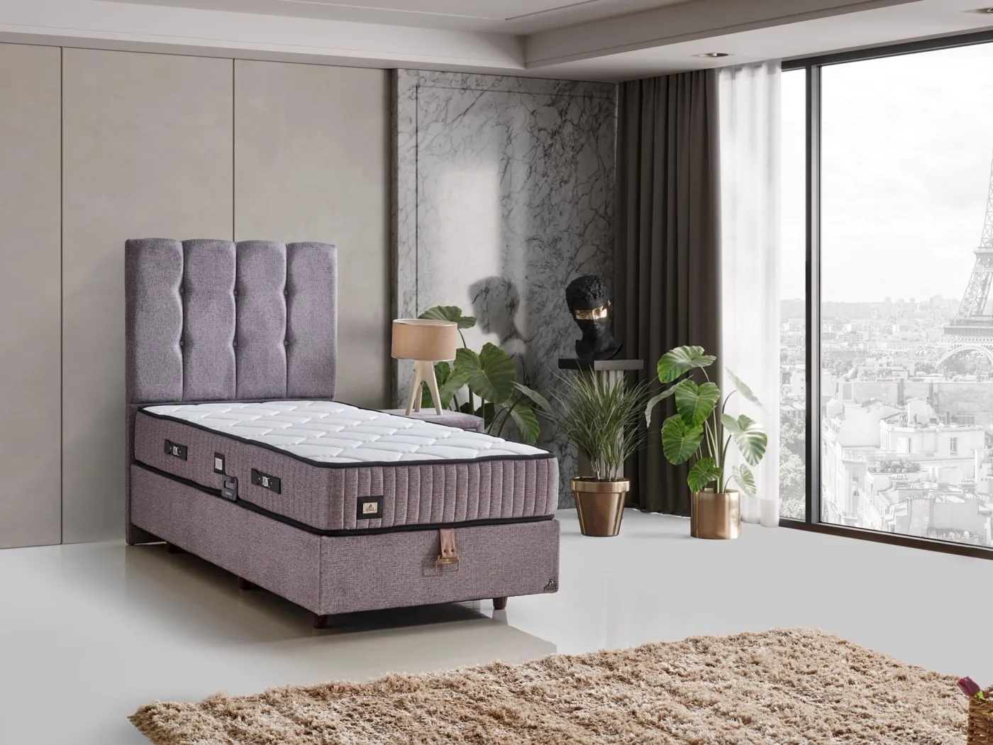İnci Plus 100x200 Tek Kişilik Yatak, Baza, Başlık Seti