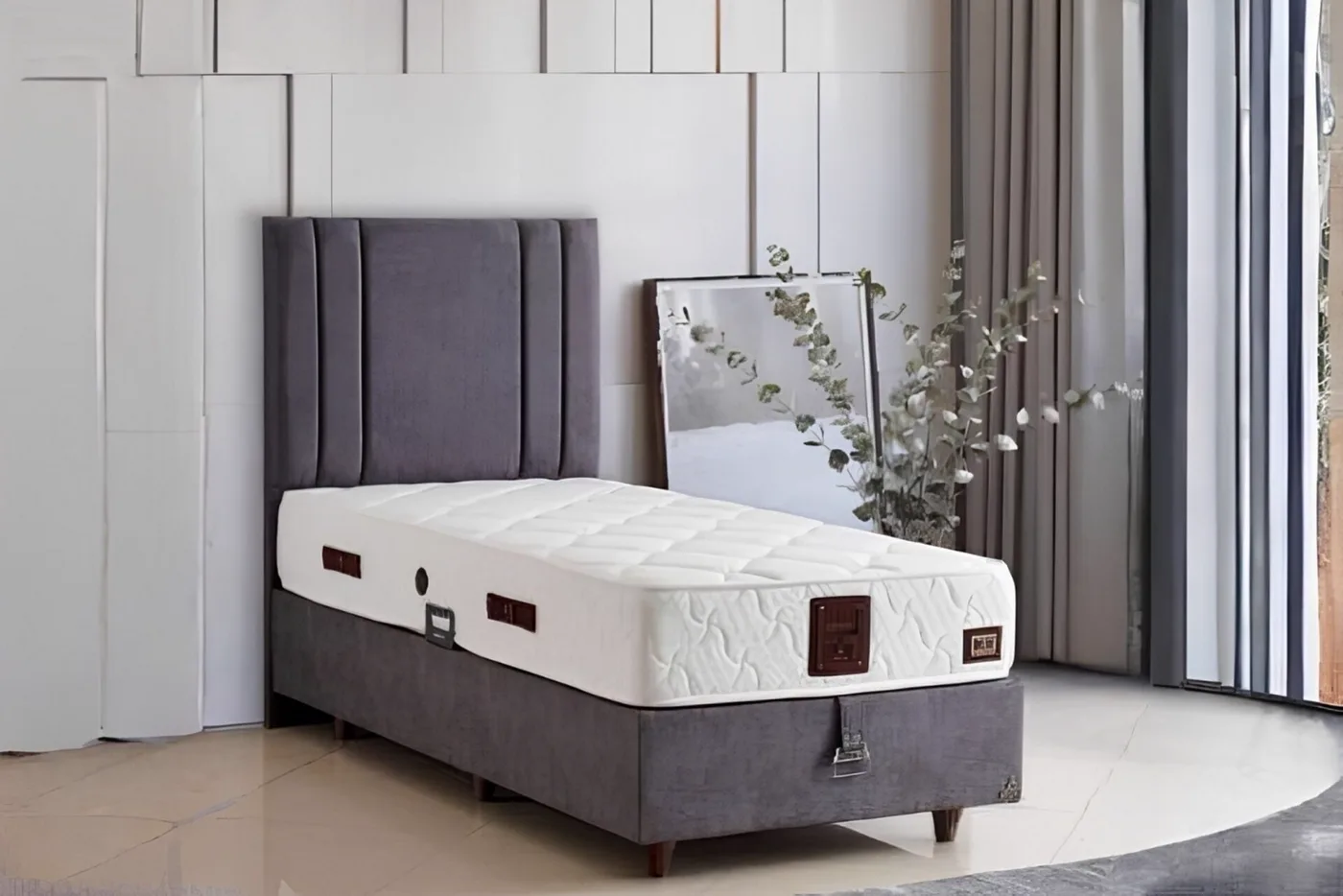 Latextra 90x200 Tek Kişilik Yatak, Baza, Başlık Seti