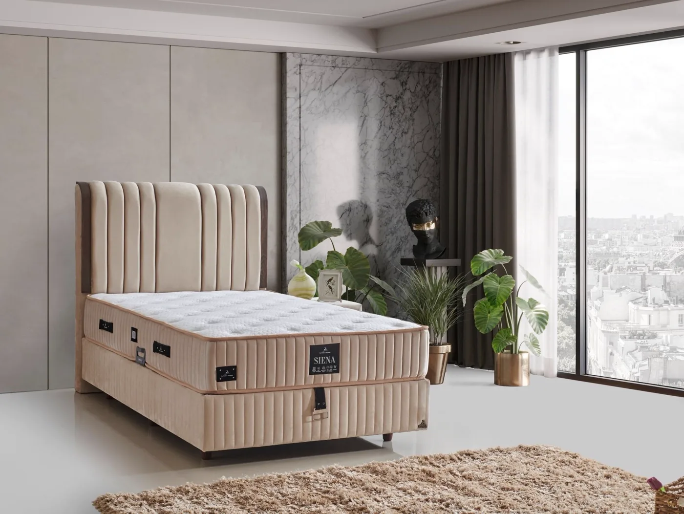 Set Siena 90x190 singolo materasso, base letto, testiera