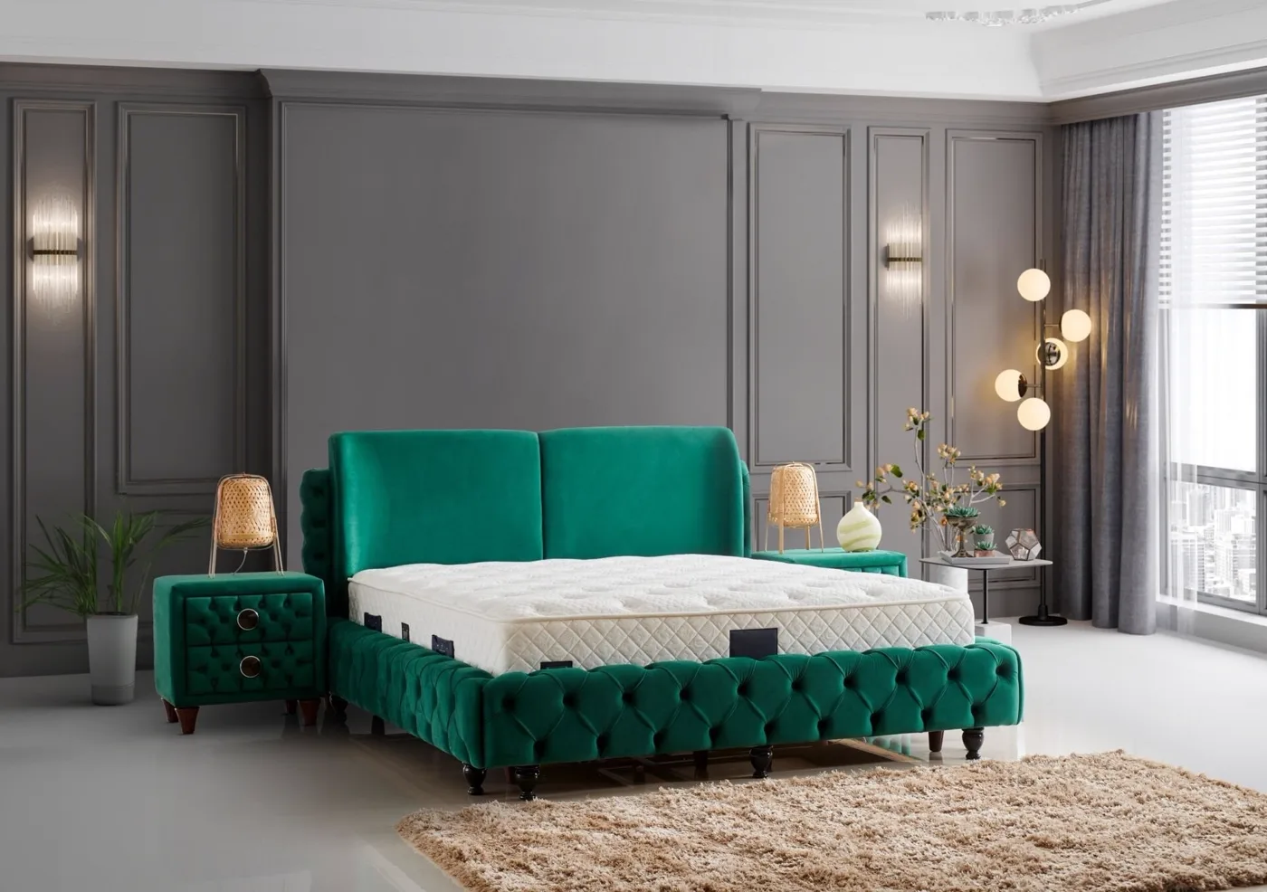Lux Pro matelas 2 places, sommier, ensemble tête de lit