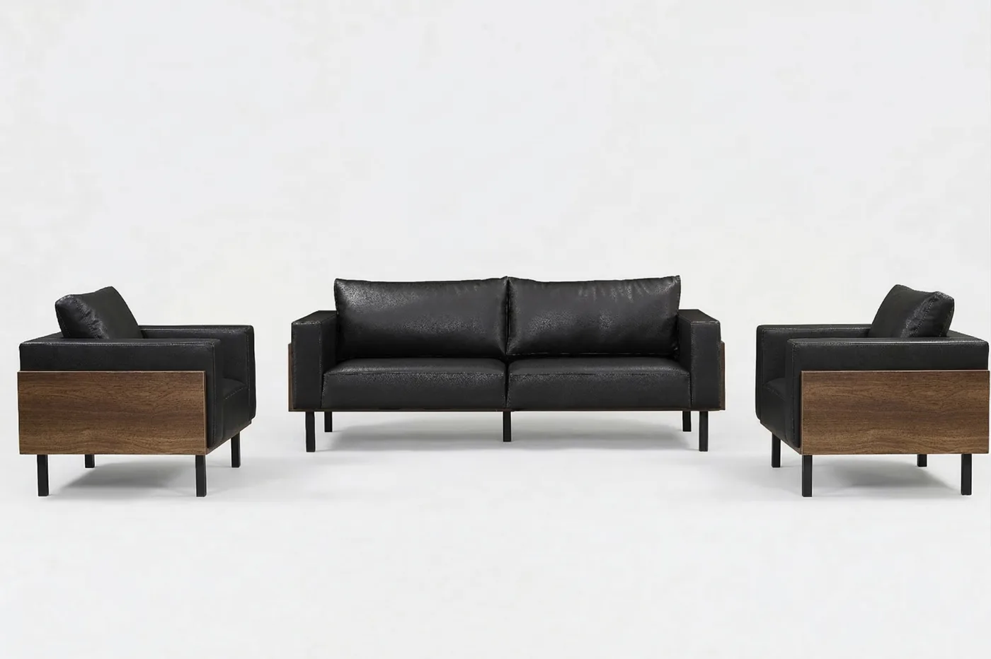 Wooden Office Armchair Set