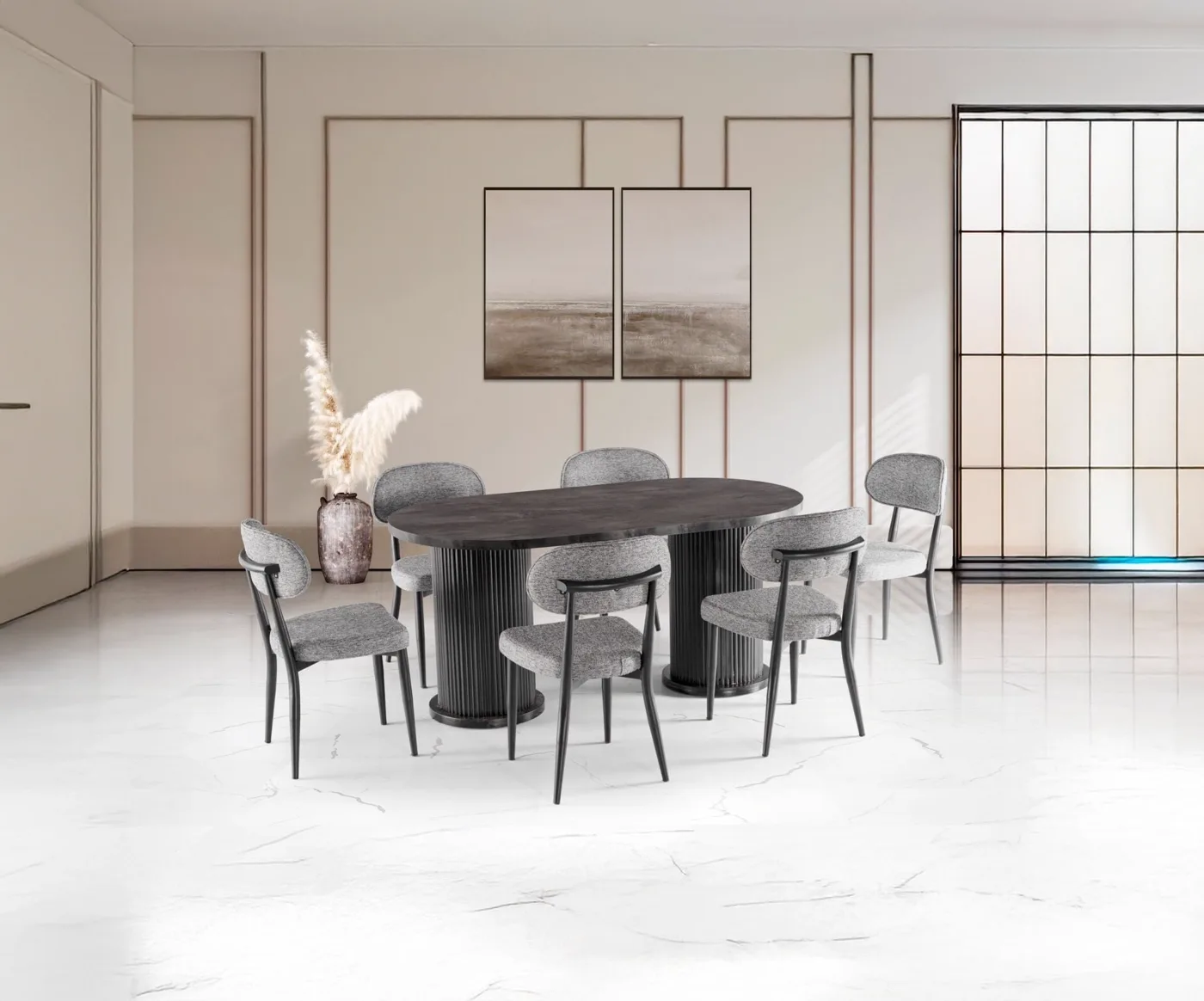 Bohem 6 Sandalyeli % 100 MDF Masa Takımı İroni