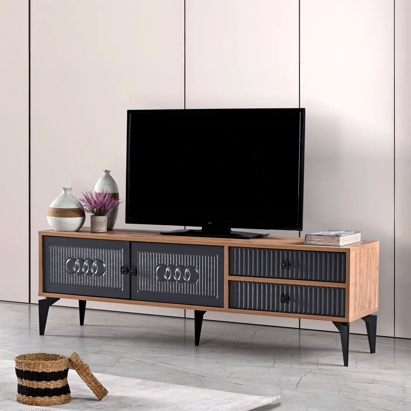 Aslan İnci 160'lık Tv Sehpası Atlantik Çam - Antrasit