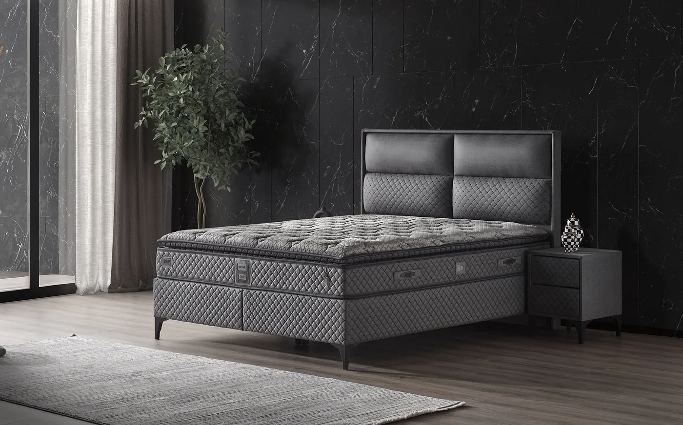Royal 160x200 tweepersoons matras, boxspring, hoofdbord set