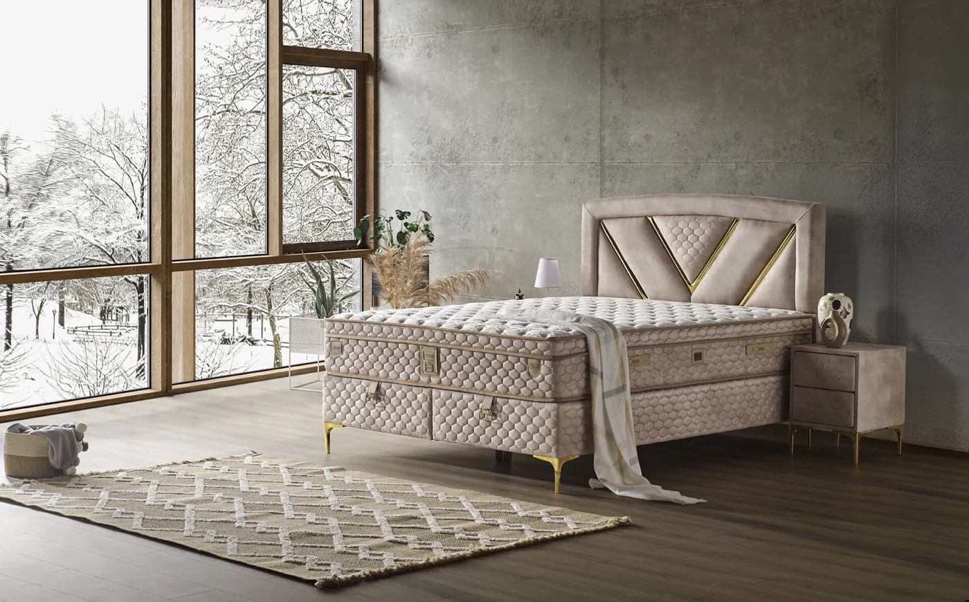 Niobe 150x200 ensemble matelas 2 places, sommier et tête de lit