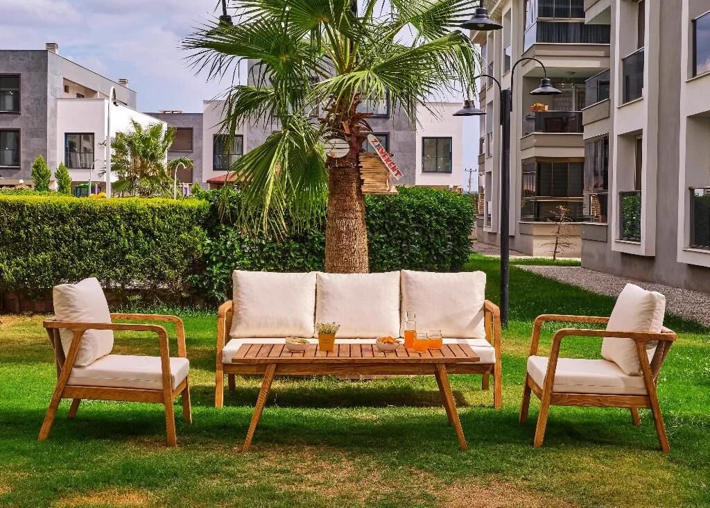 Gardenya Ahşap Oturma Grubu