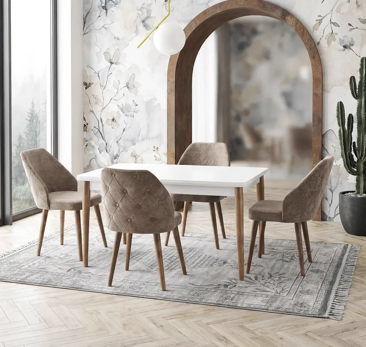 Valenta witte tafel en Latina stoelenset
