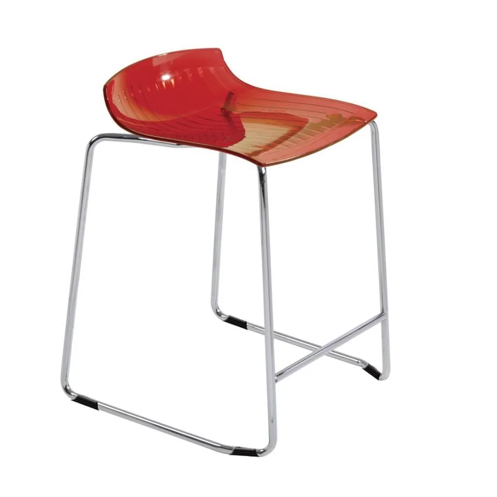 X-treme Sled Kırmızı Transparan - Krom Kaplama Bar Taburesi