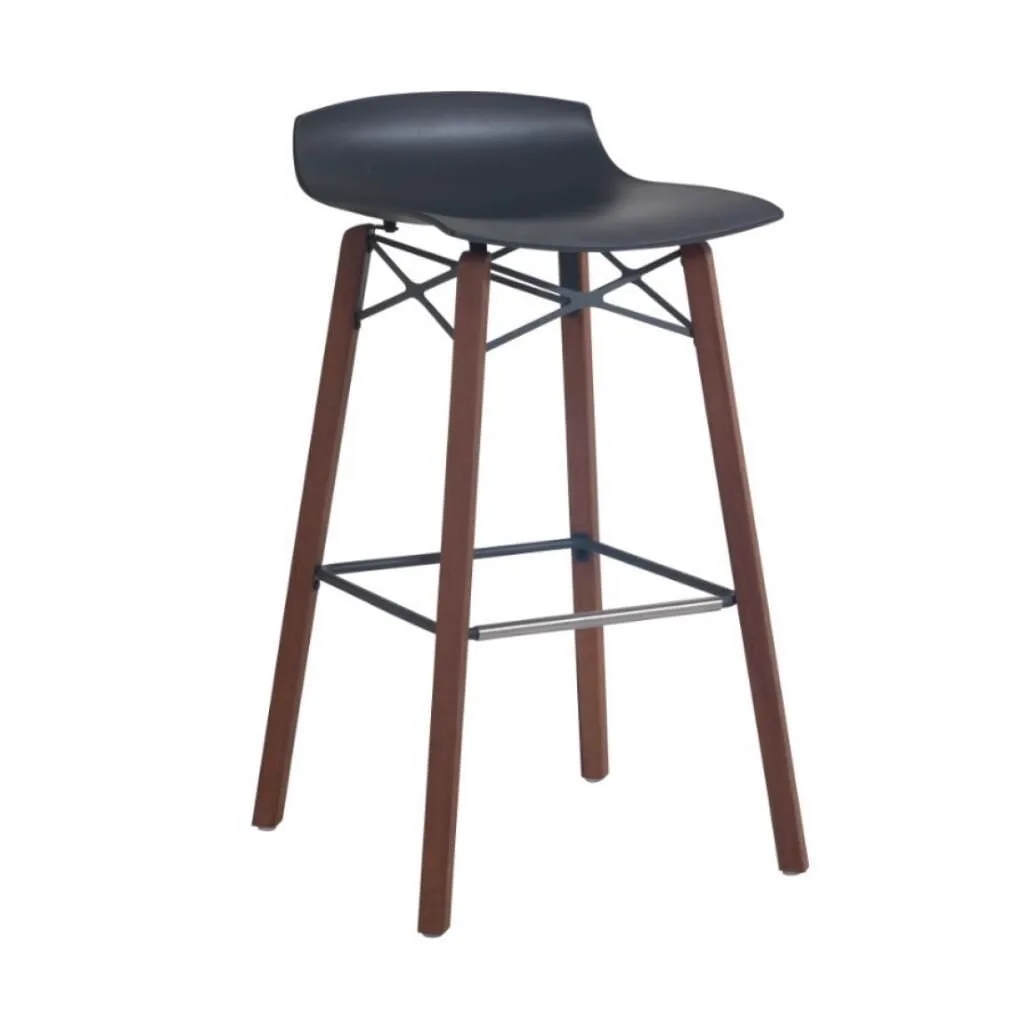 X-treme BSS Wox Pro (iroko) Antrasit - Iroko Ahşap Ayaklı Bar Taburesi