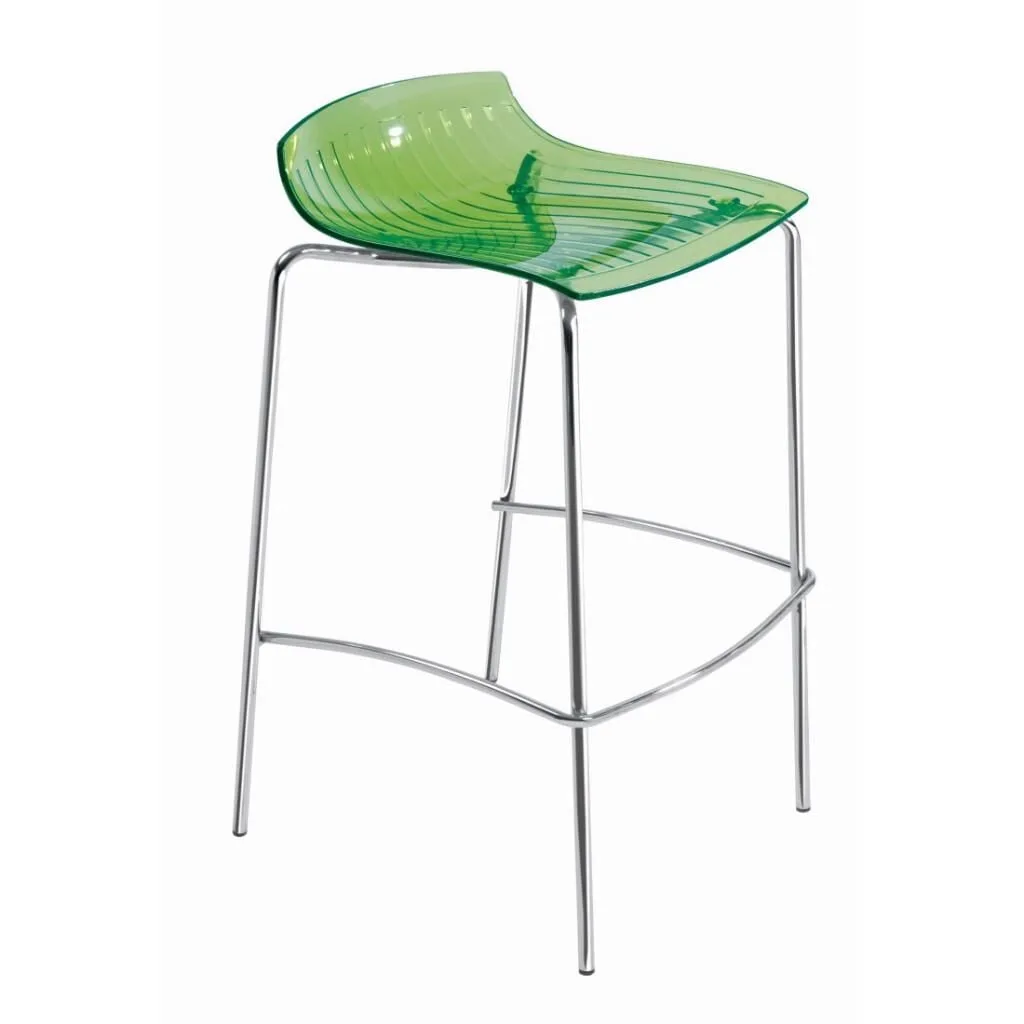 X-treme BSS Barhocker Grün Transparent - Verchromt