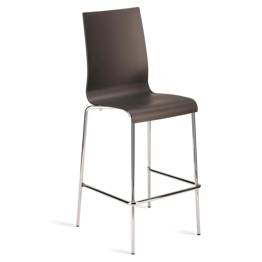 Icon-B Anthracite - Chrome-Plated Bar Chair