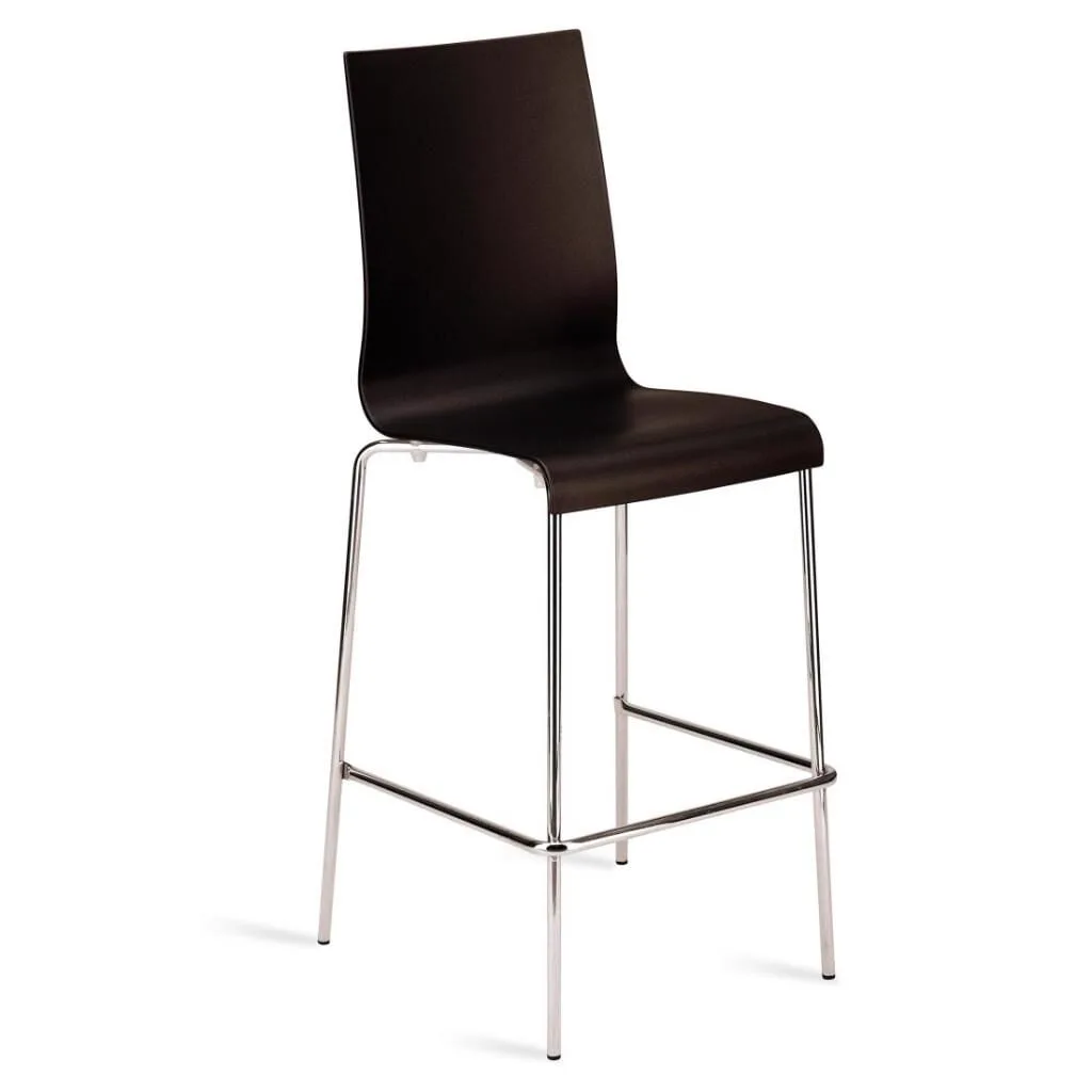 Icon-B Black - Chrome-Plated Bar Chair