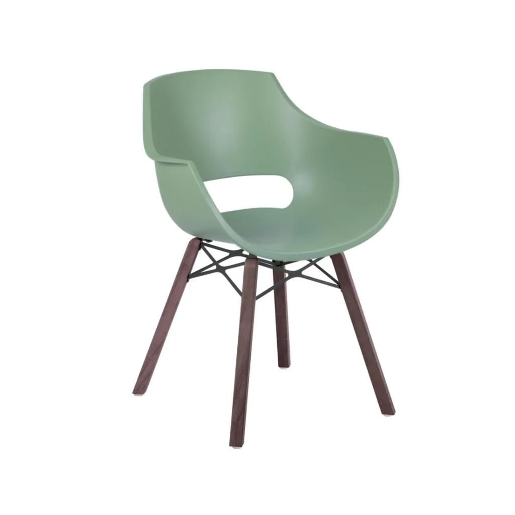 Opal Wox Pro (iroko-meşe) Pastel Yeşil Ahşap Ayaklı Sandalye