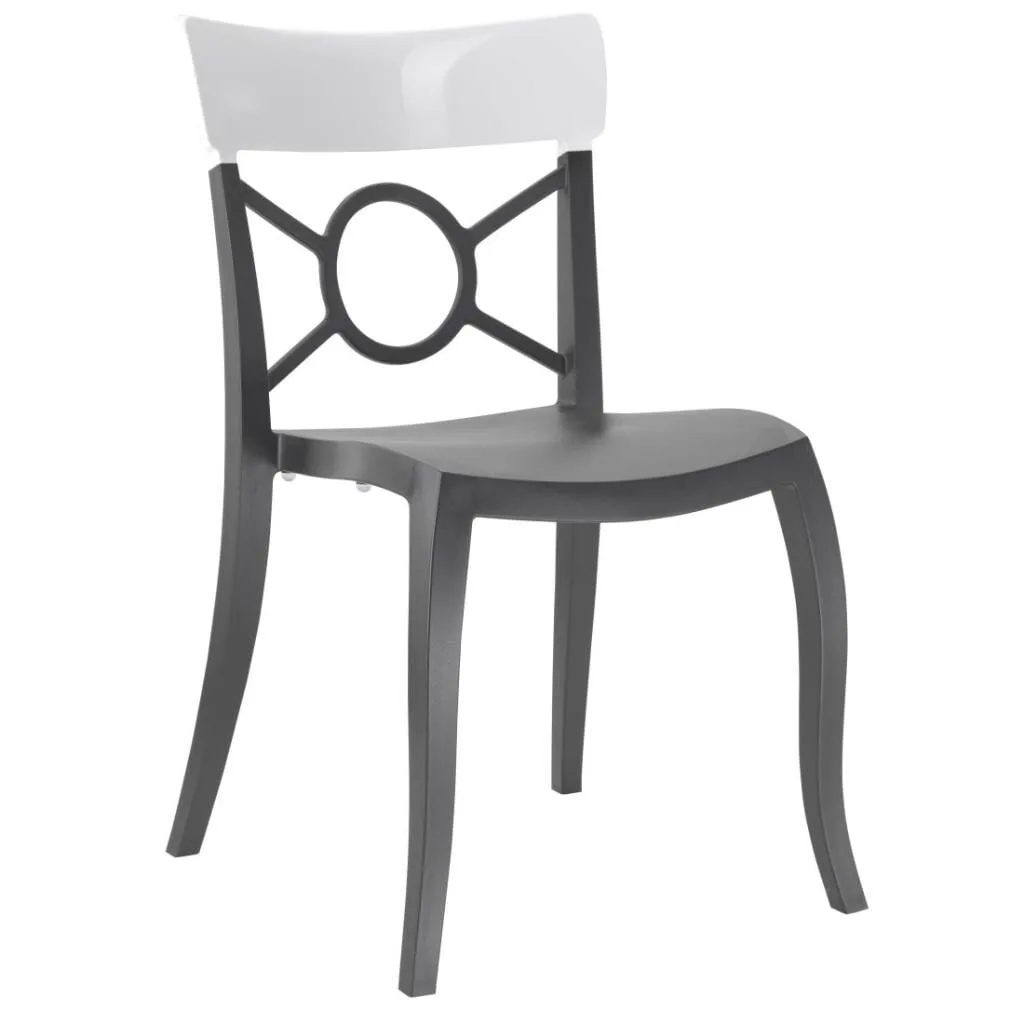 Opera-S solid white - zwarte keukenstoel