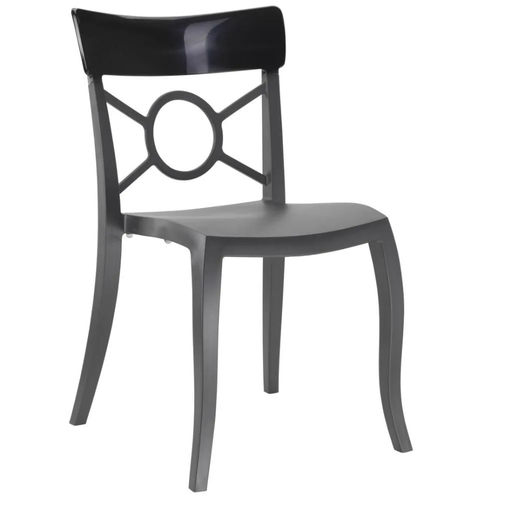 Opera-S solid black - antraciete keukenstoel