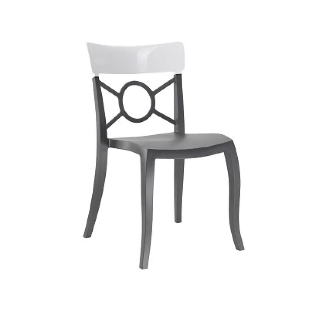 Opera-S solid white - antraciete keukenstoel