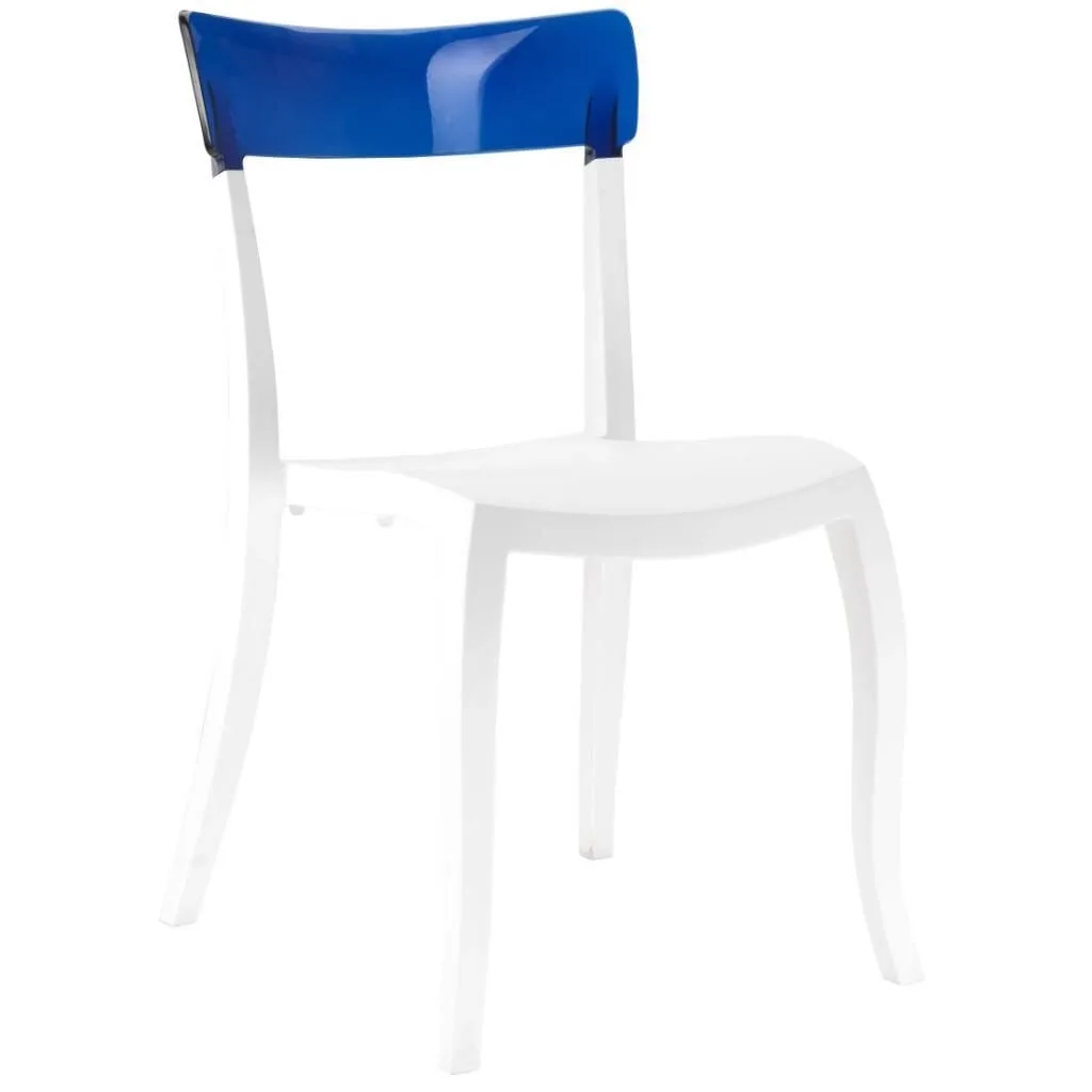 Hera-S Mavi Transparan - Beyaz Mutfak Sandalyesi