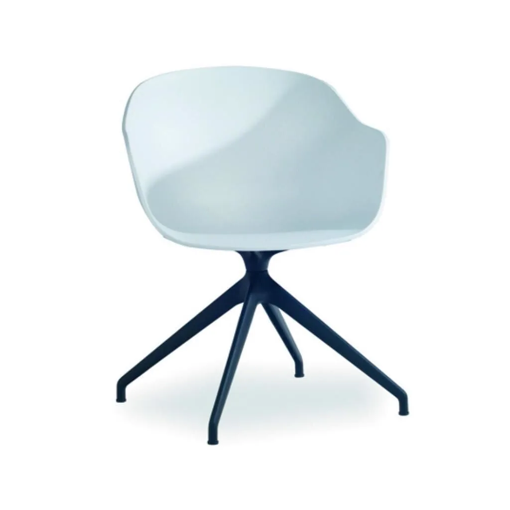 Globe-K Swivel Beyaz - Siyah Kollu Sandalye