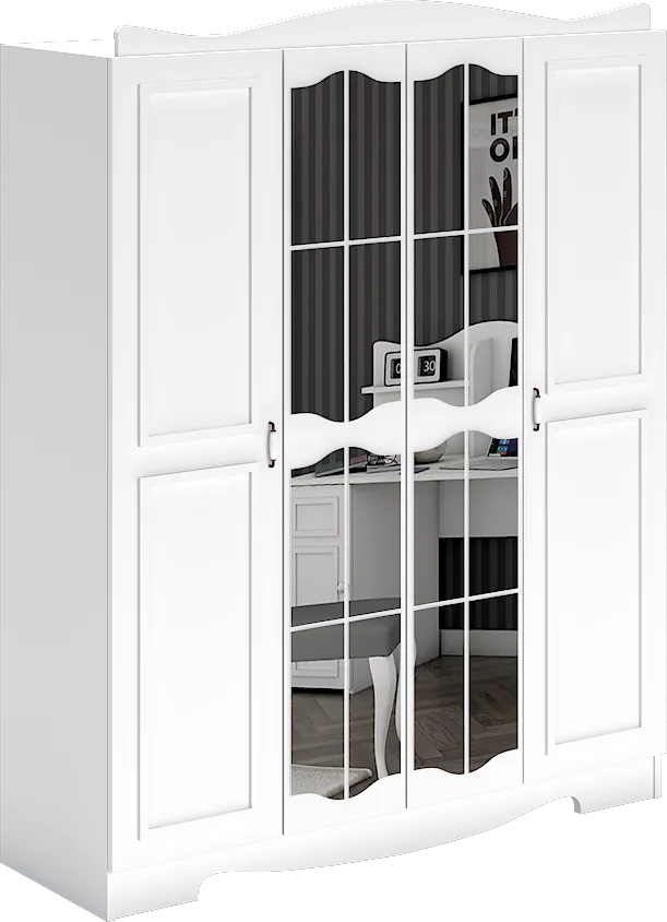 Ruyam 4-Door Mirrored Cabinet
