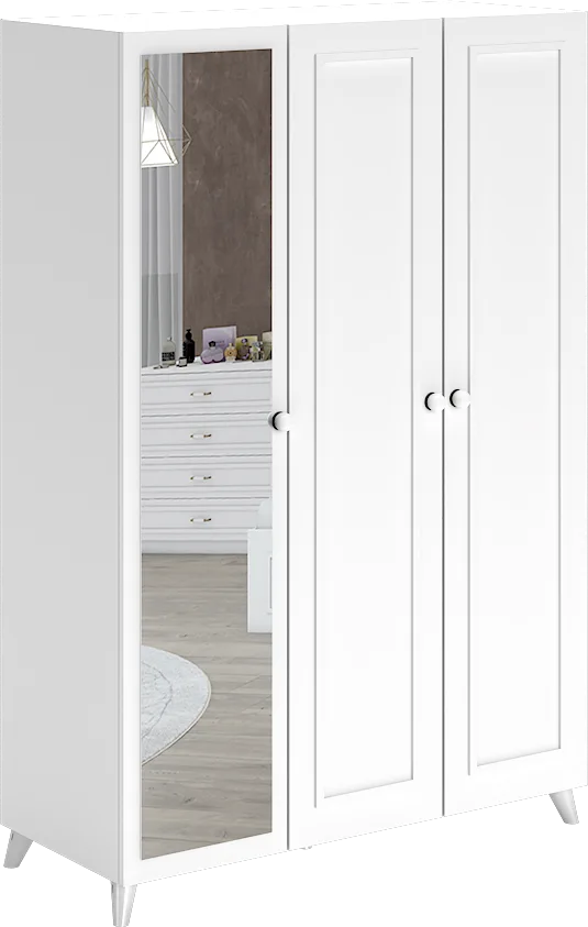 Hanzade 3-Door Mirrored Cabinet