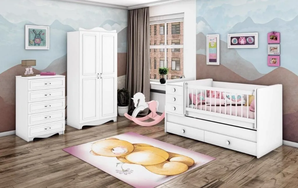 Rüyam Sallanır Büyüyen Karyolalı Bebek Odası Takımı
