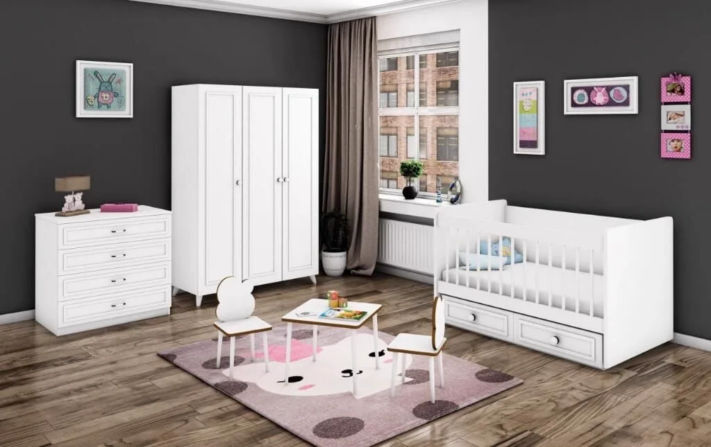 Hanzade 3 Kapılı Bebek Odası Takımı