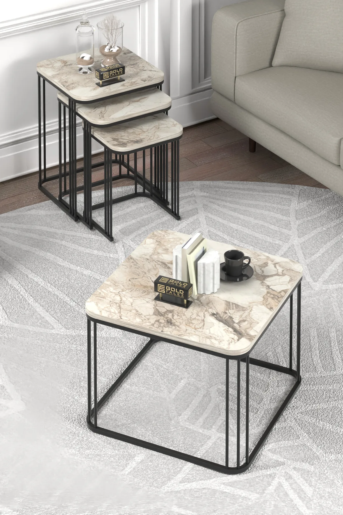 Alize Sehpa Seti Efes Çok Renkli 4'lü